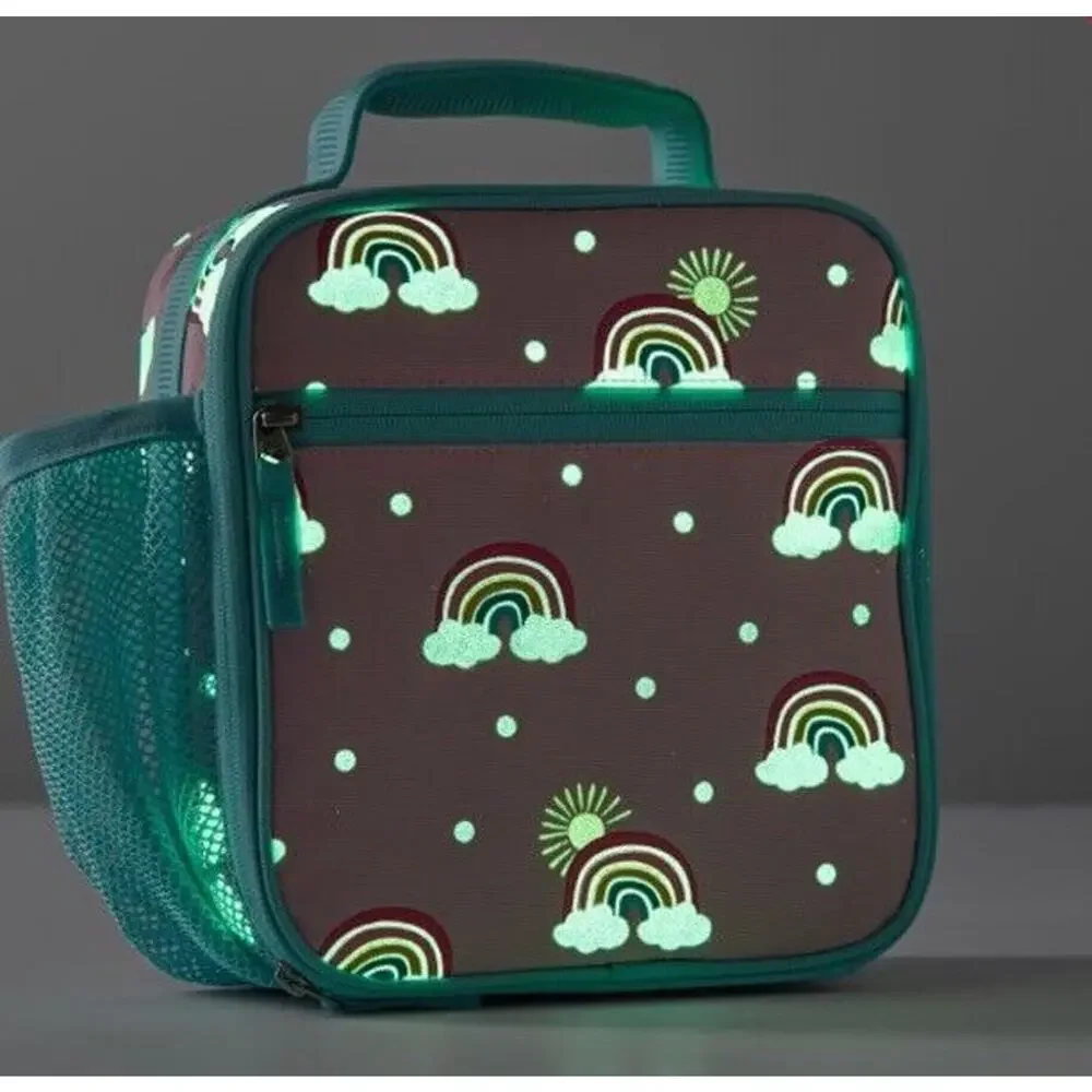 Pottery Barn Kids Mackenzie Pink Rainbow‎ Glow in Dark Lunch Box Mono “Chandler”